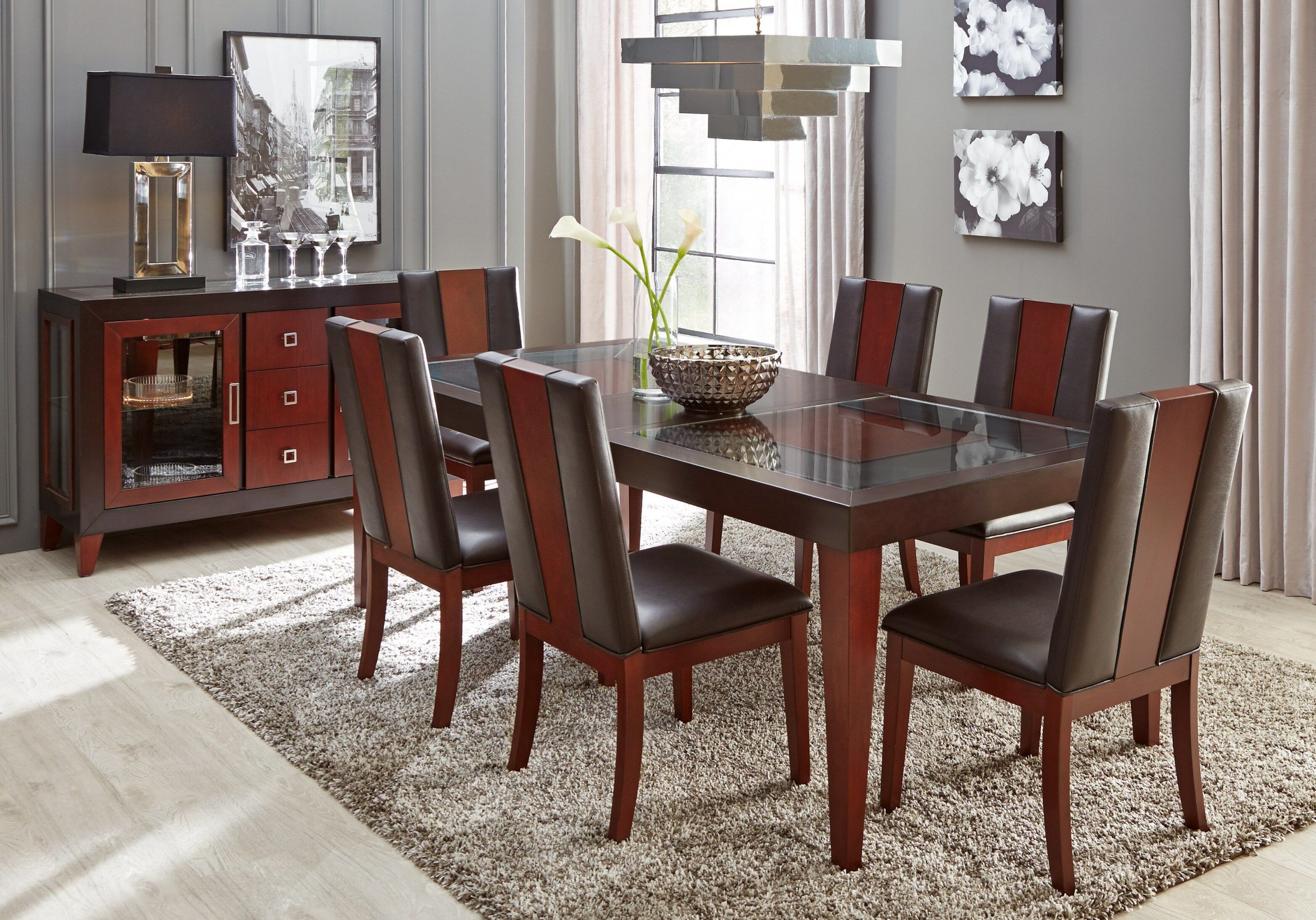 Sofia Vergara Savona Chocolate 5 Pc Rectangle Dining Room with Wood