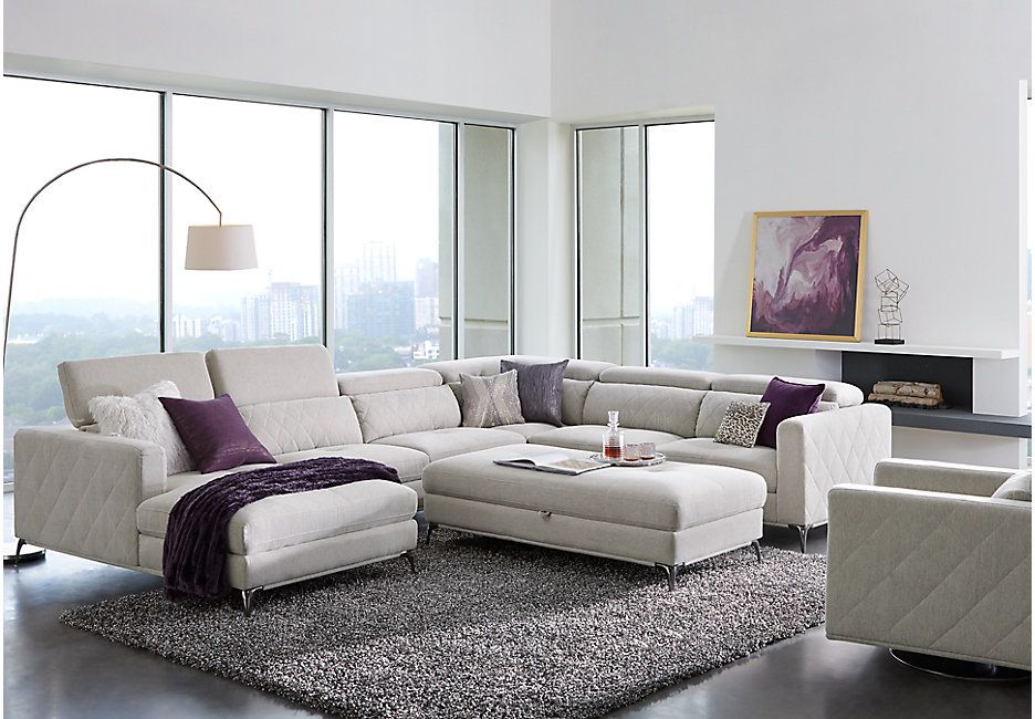 Sofia Vergara Via Sorrento White Sectional Living Room